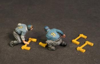 Plane Handlers (#9 on shirts) with Chocs, Aircraft Carrier Flight Deck Crew--six pieces #41847