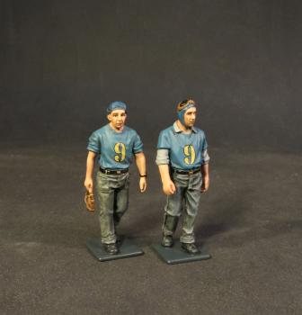 Two Catapult Crew Walking (#9 on blue shirts), Aircraft Carrier Flight Deck Crew, The Second World War--two figures Two Catapult Crew Walking (#9 on blue shirts), Aircraft Carrier Flight Deck Crew, The Second World War--two figures #41848