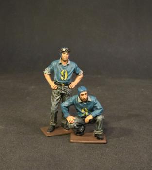 Image of Two Deck Crew #2 (#9 on blue shirts), USS Saratoga (CV-3), Inter-War Aviation--two figures -- RETIRED -- LAST ONE!!