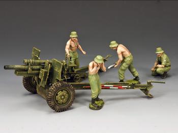 The ANZAC 105mm Gun & Crew Set--four figures & artillery piece #41894