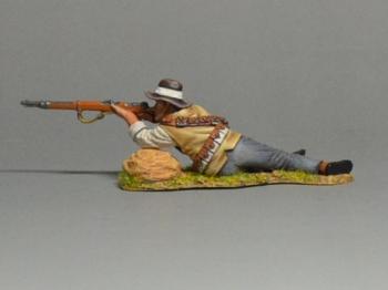 Boer Commando Shooting On A Rock--single figure in a lying position, elbow on a rock Boer Commando Shooting On A Rock--single figure in a lying position, elbow on a rock #41969
