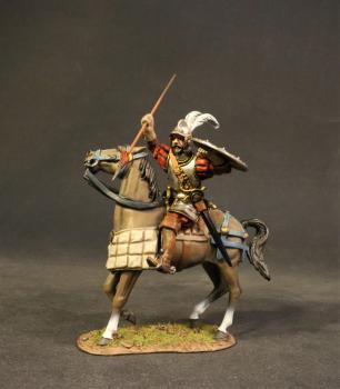 Spanish Cavalryman C, Spanish Conquistadors, The Conquest of America--single mounted figure with spear & shield Spanish Cavalryman C, Spanish Conquistadors, The Conquest of America--single mounted figure with spear & shield #41982