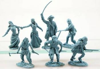 Image of Last of the Mohicans Character Set--seven figures in seven poses in Tan resin--ONE IN STOCK!