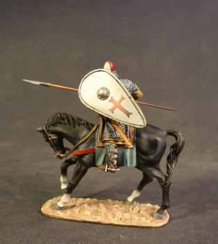 Image of Crusader Knight (White Kite Shield with Red Cross), The Crusades--single mounted figure--RETIRED -- LAST TWO!