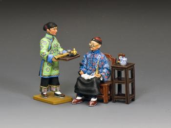 The Opium Merchant & Maid (Matte)--two figures and table #42547