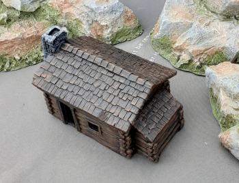 Image of Log Cabin (fully Painted)--Approx. 10 in. L x 5.5 in. W x 5.5 in. H--LAST TWO!!