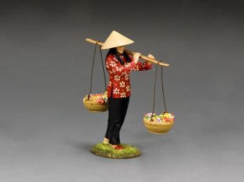 Image of Vietnam Flower Girl--single figure with flowers on pole--RETIRED -- LAST THREE!!