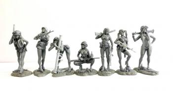 Image of The Vietnam Pin-up Girls--seven figures in seven poses (Olive Drab)--RETIRED--LAST ONE!!