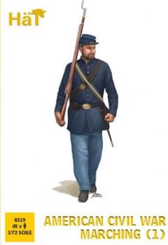 Image of American Civil War Marching Set #1--48 unpainted plastic figures