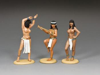 The New Kingdom Dance Troupe--three female Egyptian figures #42961