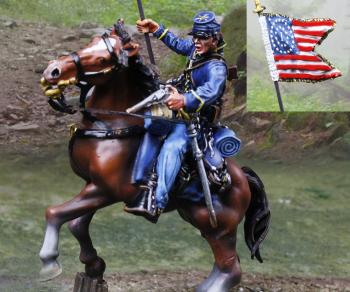 Union Cavalry Flagbearer--single mounted figure--RETIRED--LAST ONE!! #43387