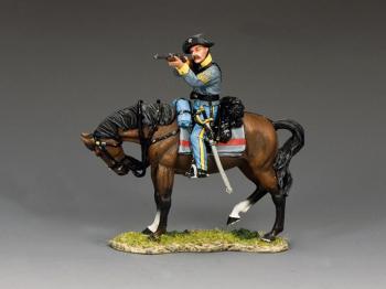 Confederate Cavalry Sergeant Firing Carbine -- Single Mounted Fig Confederate Cavalry Sergeant Firing Carbine -- Single Mounted Fig #43466
