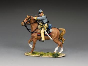 Confederate Cavalry Trooper Aiming Carbine--single mounted figure Confederate Cavalry Trooper Aiming Carbine--single mounted figure #43469