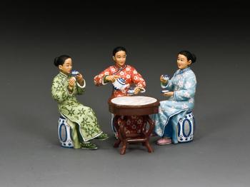The Chinese Ladies Tea Set (Matte)--three seated figures with table #43472