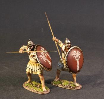 Libyan Infantry (Red Shields with white palm trees (one tree, two trees)), The Carthaginians, Armies and Enemies of Ancient Rome--two figures #43568