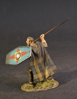 Cherusci Warrior with Spear (rectangular shield with light blue background, yellow square over lengthwise red four-pointed star), Germanic Warriors, Armies and Enemies of Ancient Rome--single figure #43572