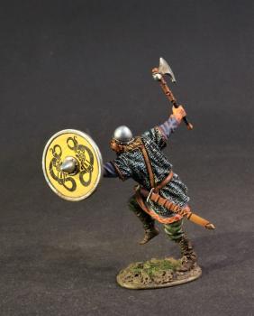 Viking Svinfylking Warrior Charging (yellow shield with black serpents), The Vikings, The Age of Arthur--single figure Viking Svinfylking Warrior Charging (yellow shield with black serpents), The Vikings, The Age of Arthur--single figure #43577