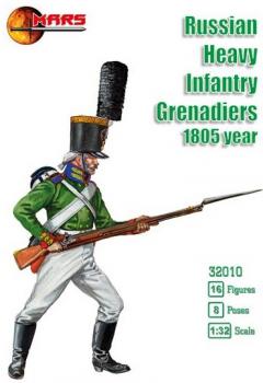 Russian Heavy Infantry Grenadiers, 1805--16 figures in 8 poses--FIVE IN STOCK. #43707