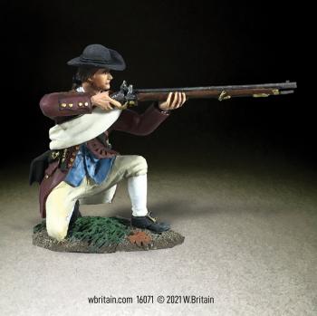 Colonial Militia Kneeling Firing #3--single figure Colonial Militia Kneeling Firing #3--single figure #43805