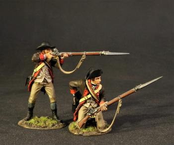 Two Line Infantry (standing firing, kneeling loading), 12th Massachusetts Regiment, Continental Army, The Battle of Saratoga, 1777, Drums Along the Mohawk--two figures--RETIRED--LAST ONE!! Two Line Infantry (standing firing, kneeling loading), 12th Massachusetts Regiment, Continental Army, The Battle of Saratoga, 1777, Drums Along the Mohawk--two figures--RETIRED--LAST ONE!! #43817