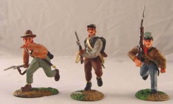 Image of Confederate Charging Set #2--three figures--RETIRED--LAST TWO!!