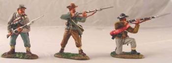 Image of Confederate Firing Set #1--three figures--RETIRED--LAST TWO!!