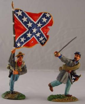 Image of Confederate Flagbearer and Charging Officer--RETIRED.