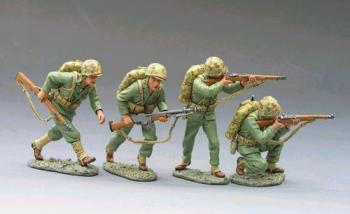 Image of U.S. Marines Running For Cover--4 Figure Set--RETIRED. - LAST ONE! (NO BOX)