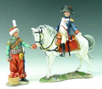 Mounted Emperor and Mameluke Servant--single mounted Napoleon figure and single Mameluke figure--RETIRED--LAST ONE!! #99