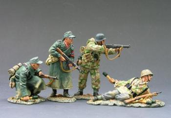 Image of The Defenders--four German Soldiers Attacking--four figures--RETIRED. ONE AVAILABLE!