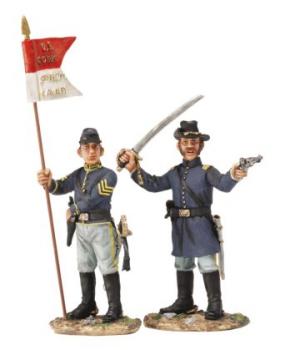 Company Officer & Guidon Bearer, Union Cavalry (2 pieces on foot)--RETIRED--LAST ONE!! Company Officer & Guidon Bearer, Union Cavalry (2 pieces on foot)--RETIRED--LAST ONE!! #9708