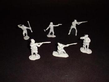 Image of Frontiersman -12 figures in 6 poses (brown)