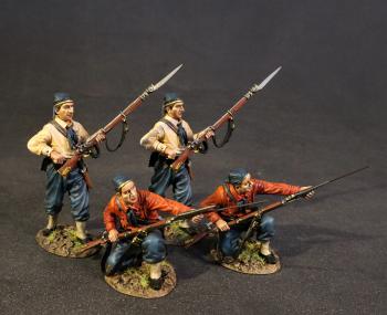 Four Infantry Firing and Loading Set #11,11th Regiment New York Volunteer Infantry, The First Battle of Bull Run, 1861--four figures #43947