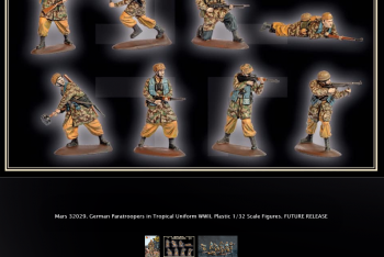 German Paratroopers in Tropical Uniform WWII--15 figures in 8 poses--THREE IN STOCK. German Paratroopers in Tropical Uniform WWII--15 figures in 8 poses--THREE IN STOCK. #44003