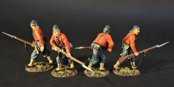 Image of Four 11th Regiment New York Volunteer Infantry Zouaves Firing & Loading #15--Four Figures--RETIRED--LAST ONE!!