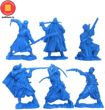 Image of Ukrainian Kossacks (Blue), XVII century--6 figures in 6 poses--RETIRED--LAST ONE!!