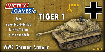 Tiger I--six 1:144 scale tanks (unpainted plastic kit)