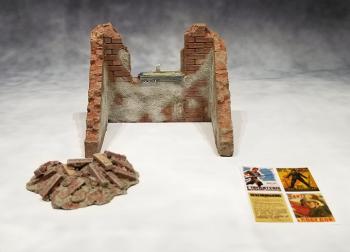 Ruined Wall (U -Summer)--wall, rubble corner, and 4 different posters #44257