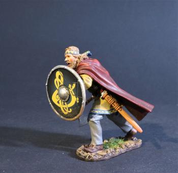 Viking Warrior Charging (yellow dragon on black shield), the Vikings, The Age of Arthur--single figure Viking Warrior Charging (yellow dragon on black shield), the Vikings, The Age of Arthur--single figure #44327