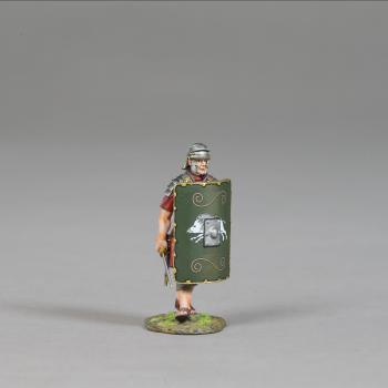 Advancing Roman Legionnaire with Sword (19th Legion Green Shield)--single figure--RETIRED -- LAST ONE!! Advancing Roman Legionnaire with Sword (19th Legion Green Shield)--single figure--RETIRED -- LAST ONE!! #44424