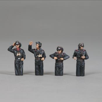 Image of Tank Commanders--four WWII Panzer III German Heer tank commander figures--RETIRED--LAST TWO!!