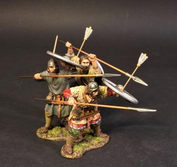 Saxon Fyrdmen Shieldwall #505152b, Anglo Saxon/Danes, The Age of Arthur--three figures #44518