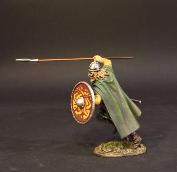 Svinfylking Viking Warrior Charging with spear (yellow design on red shield), the Vikings, The Age of Arthur--single figure Svinfylking Viking Warrior Charging with spear (yellow design on red shield), the Vikings, The Age of Arthur--single figure #44520
