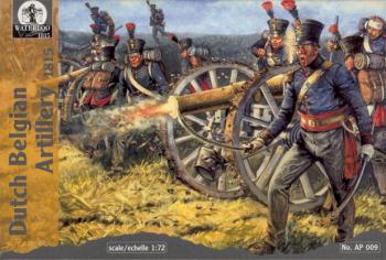 Napoleonic Dutch-Belgian Artillery, 1815--20 figures in 5 poses figures and 4 cannon--ONE IN STOCK. #5172