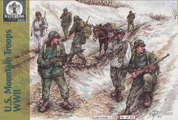 Image of WWII U.S. Mountain Troops--27 figures and 3 mules in 9 poses & 1 mule pose--THREE IN STOCK.