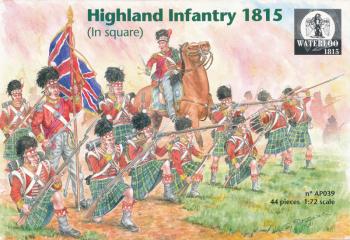 Highland Infantry in Square, 1815-- 41 figures in 11 poses & 3 horses in 1 horse pose--FOUR  IN STOCK. #44574
