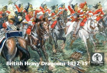 British Heavy Dragoons "Innskilling", 1812-1815--12 figures in 6 poses & 12 horses in 2 horse poses--ONE IN STOCK. #44580