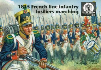 1815 French Line Infantry Fusiliers Marching--24 figures in 4 poses--THREE IN STOCK. #44587