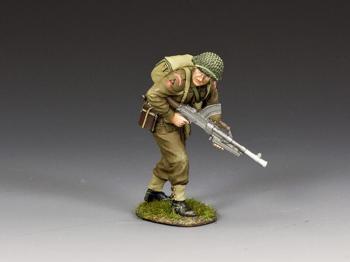 Advancing Bren Gunner, 1st Bttn. of The South Lancashire Rgt., 3rd Inf. Div. (grass base)--single WWII British figure #44629