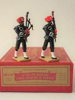 Image of 17th Purbiah Pipe Major & Piper, Delhi Durbar--two figures--RETIRED--LAST ONE!!